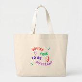 自分をより大きく愛やる気を起こさせるする ラージトートバッグ (正面)