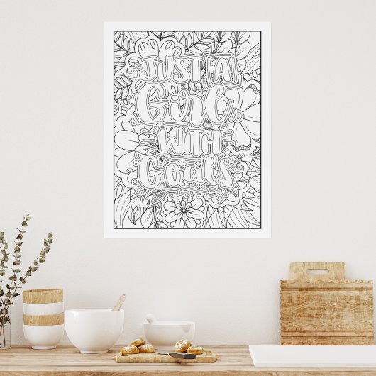 自分をカスタムゴールの女の子に染める ポスター (キッチン)