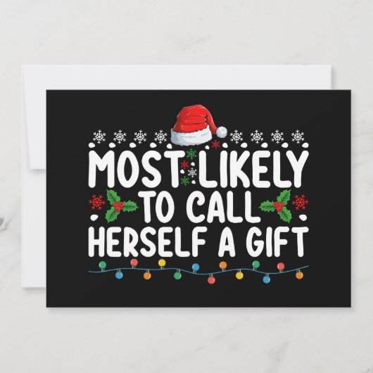 自分をギフト・クリスマスと呼ぶ可能性が最も高い 招待状 (正面)