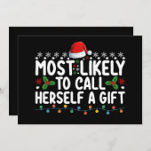 自分をギフト・クリスマスと呼ぶ可能性が最も高い 招待状 (正面/裏面)