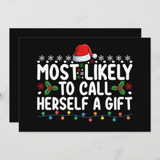 自分をギフト・クリスマスと呼ぶ可能性が最も高い 招待状 (正面/裏面)