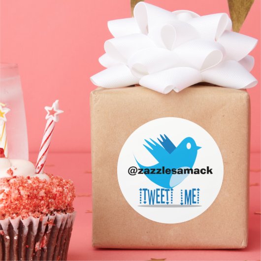 自分をツイート@あなたのツイートのアドレス ラウンドシール (パーティー)