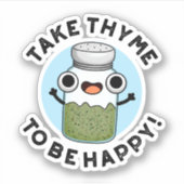 自分をハーブプンの幸せおもしろいに連れて行く シール (正面)