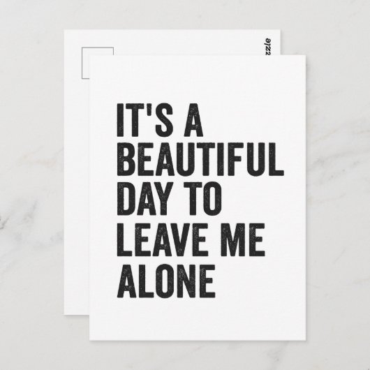 自分を一人にしてほしい美しい日の面白いギフト ポストカード (正面/裏面)