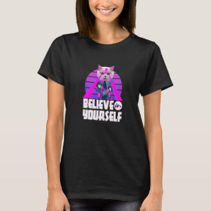 自分を信じてかっこいいユーモアの皮肉ねこグラフ Tシャツ