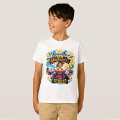 自分を信じて カラフル 子供 ヨガ カートゥーンTシャツ Tシャツ (正面フル)
