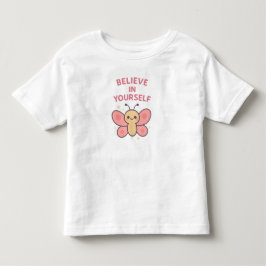 自分を信じて バタフライ - かわいい女の子用 トドラーTシャツ