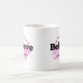 自分を信じて ピンクの水彩画 モチベーション コーヒーマグカップ (中央)