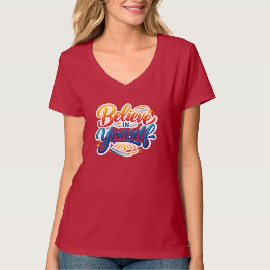 自分を信じる | 励ましのモチベーション Tシャツ (正面)