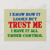 自分を信頼する – すべて管理下 ポストカード (正面)