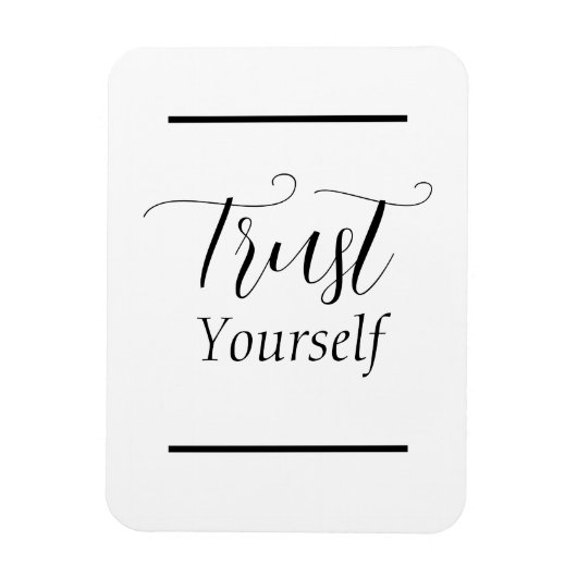 「自分を信頼」フレーズ黒レタリング マグネット (縦)