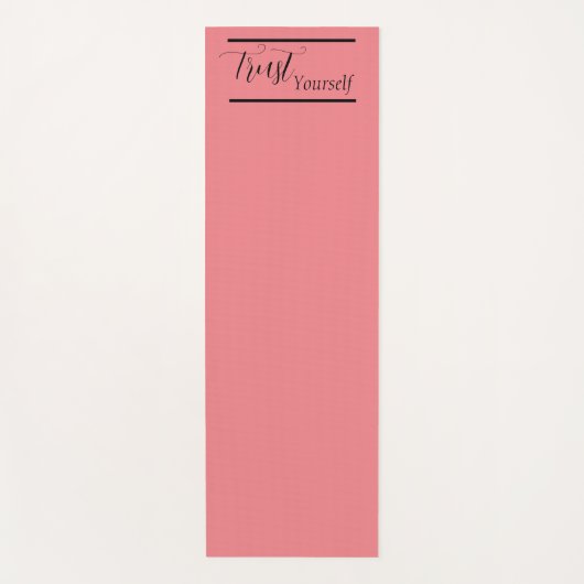 「自分を信頼」フレーズ黒レタリング ヨガマット (正面)
