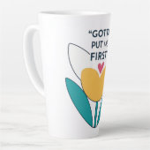 自分を優先する:私を最初に置く カフェラテマグ (左アングル)