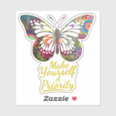 自分を優先バタフライビニールシールにする シール (シート)