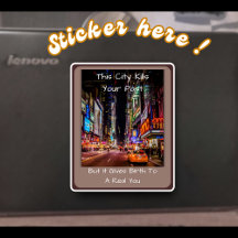 自分を再創造する City Life 引用符 ビニールステッカー