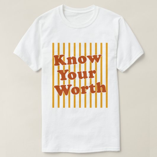 自分を大切に レトロストライプ Tシャツ (デザイン正面)
