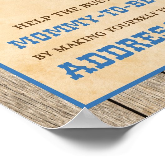 自分を宛先カウボーイシャワーのサインにする ポスター (角)