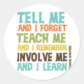 自分を巻き込感動的む引用文 ラウンドシール (正面)