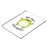 自分を愛することを忘れないでね。カエルのユーモアたっぷりの言葉だよ ノートブック (左側)