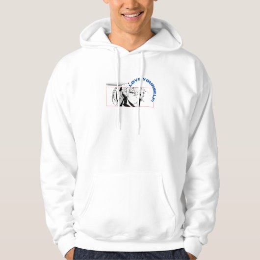 自分を愛するパーカー/Tシャツ – シンプルな自己愛 パーカ (正面)