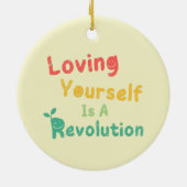 自分を愛する革命[FunCan] TシャツS セラミックオーナメント (裏面)