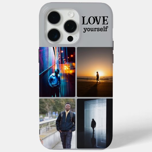 自分を愛する4枚フォトコラージュデザインのスマホケース Case-Mate iPhoneケース (裏面)