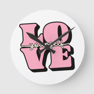 自分を愛せよ ラウンド壁時計