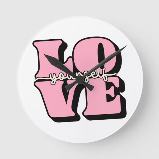 自分を愛せよ ラウンド壁時計 (正面)