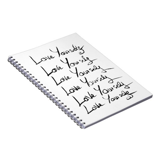 自分を愛せ! 書道やる気を起こさせる引用文 ノートブック (右側)