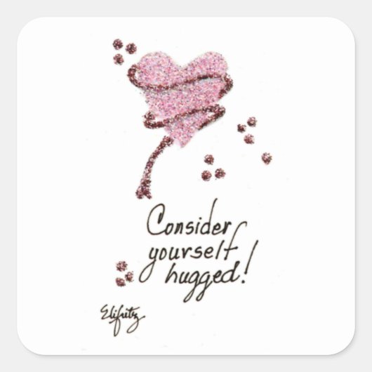 自分を抱き締めたと考える スクエアシール (正面)