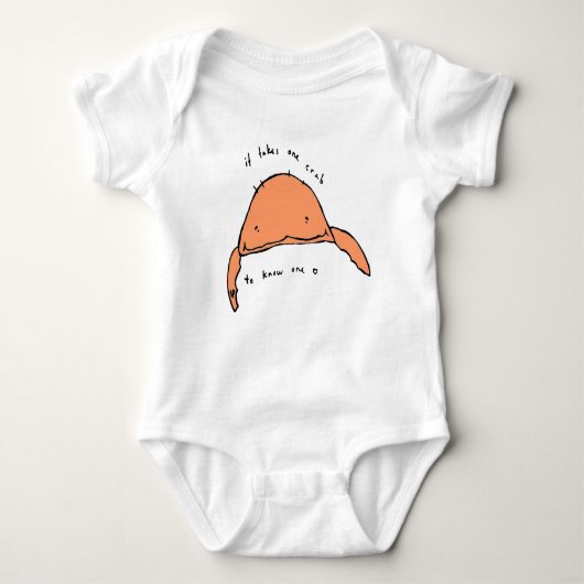 自分を知るのに一人のカニが必要だ ベビーボディスーツ (正面)