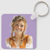 自分を誰にでも、または任意のスタイル キーホルダー (裏面)