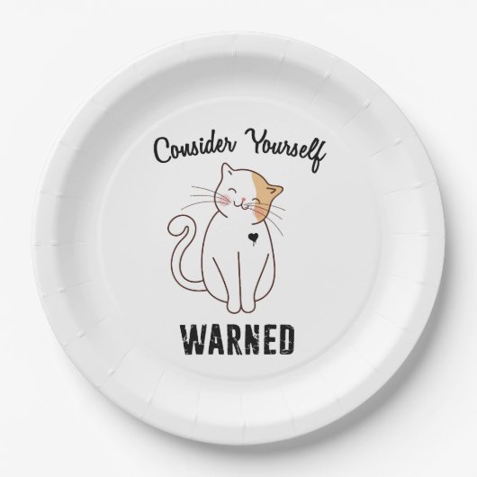 自分を警告悪猫だと思え ペーパープレート (正面)