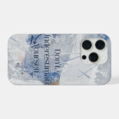 自分を過小評価しないで モチベーションを高めるブルー iPhoneケース (裏面横)