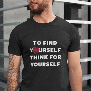 自分インスパイアで自分を見つけること考えのの文字 Tシャツ