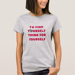 自分インスパイアで自分を見つけること考えのの文字 Tシャツ