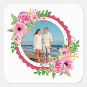 自分エレガントの写真のシール結婚シールを追加 スクエアシール (正面)