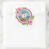 自分エレガントの写真のシール結婚シールを追加 スクエアシール (バッグ)