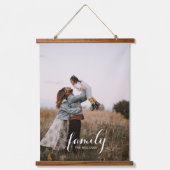 自分エレガントの家族の写カスタム真を追加 吊り下げ型タペストリー (正面)