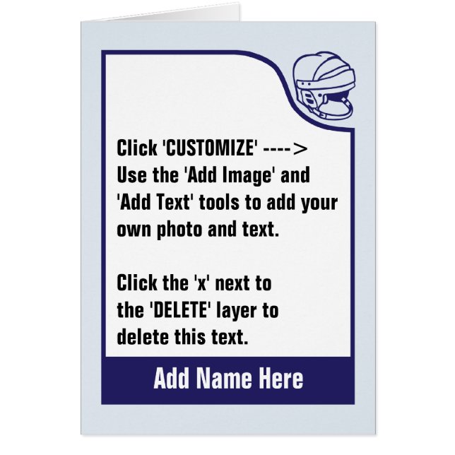 自分カスタマイズのホッケーのトレーディングカード (正面)