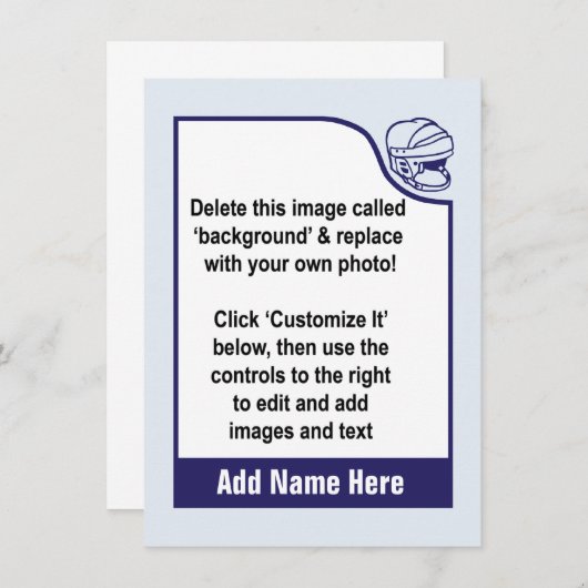 自分カスタマイズのホッケーのトレーディングカード (正面/裏面)