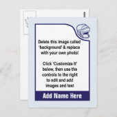 自分カスタマイズのホッケーのトレーディングカード ポストカード (正面/裏面)