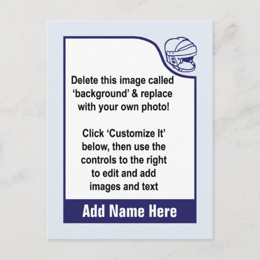 自分カスタマイズのホッケーのトレーディングカード ポストカード (正面)