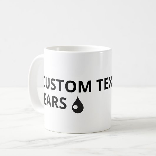 自分カスタマイズの文字 – 涙の塊 コーヒーマグカップ (正面左)