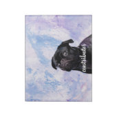 自分カスタマイズの黒いパグの寄付犬 ノートパッド (回転)