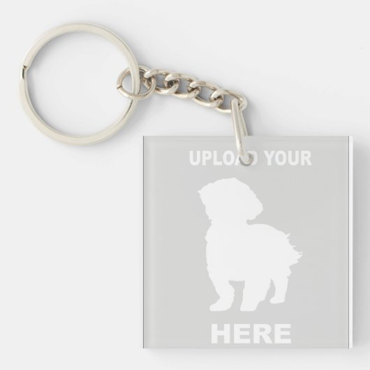 自分カスタマイズのcavachonドッグの写真を追加 キーホルダー (正面)