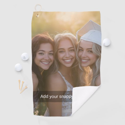 自分カスタムのスナップチャットミームで写真を撮影 ゴルフタオル (インサイチュ)