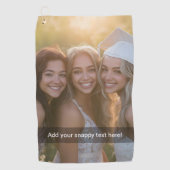 自分カスタムのスナップチャットミームで写真を撮影 ゴルフタオル (正面)