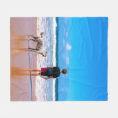 自分カスタムのデザインで写真フリースブランケット フリースブランケット (正面(横))