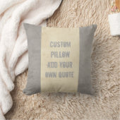 自分カスタムの引用文グレイとトープを追加する枕 クッション (ブランケット)